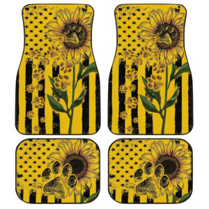 Sunflower Paws Car Floor Mats Custom Car Accessories For Dog Lovers