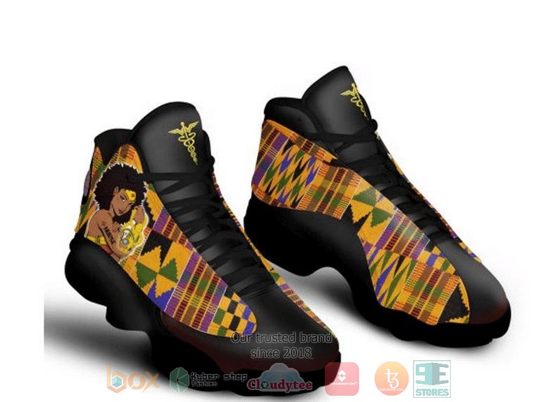 Super Nurse Melanated African Pattern Air Jordan 13 Shoes Super Nurse Melanated African Pattern Air Jordan 13 Shoes