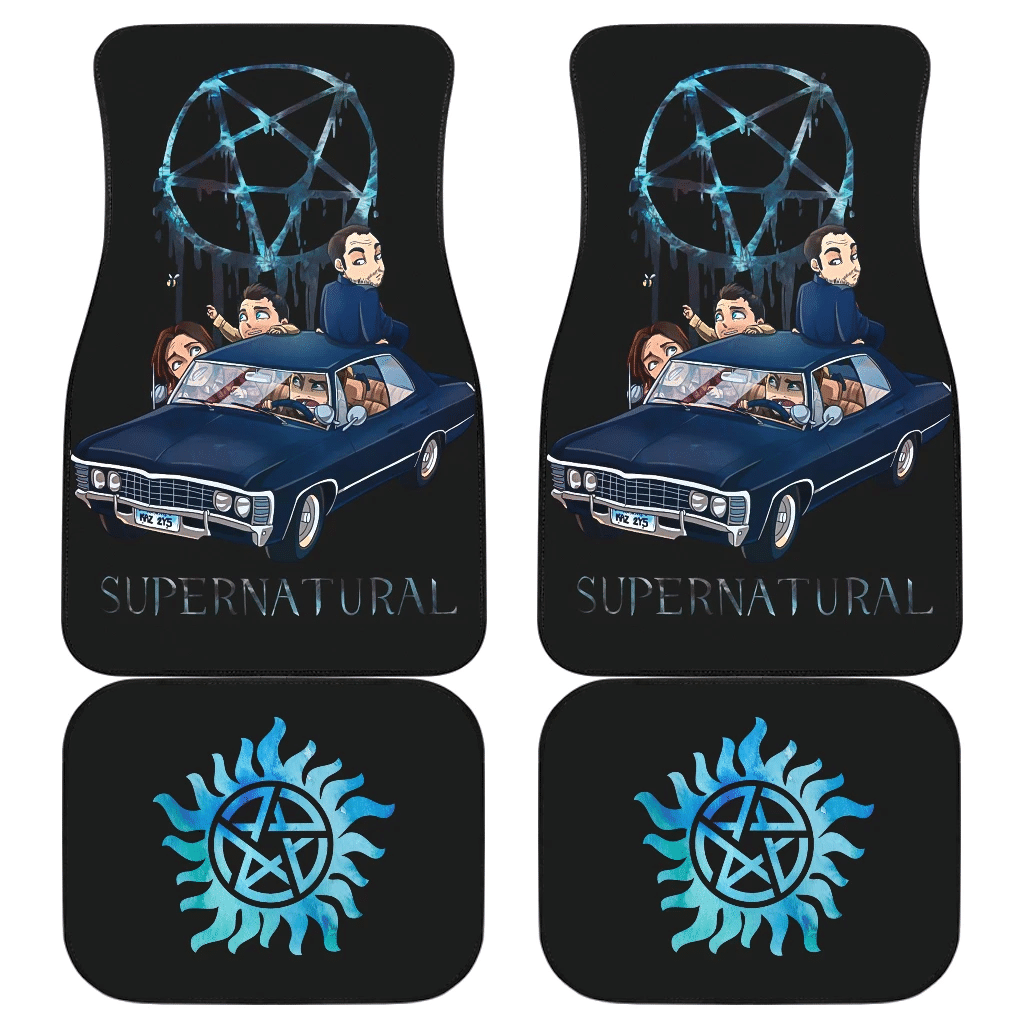 Supernatural Chibi Cute Car Floor Mats Movie Fan Gift H040320 Supernatural Chibi Cute Car Floor Mats Movie Fan Gift H040320