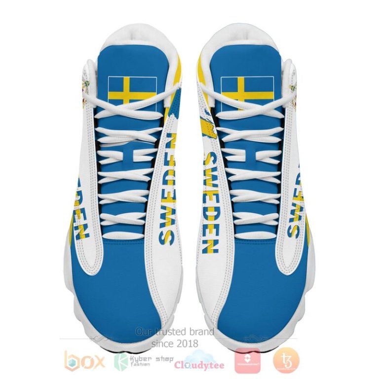 Sweden-Personalized-Blue-Air-Jordan-13-Shoes-1