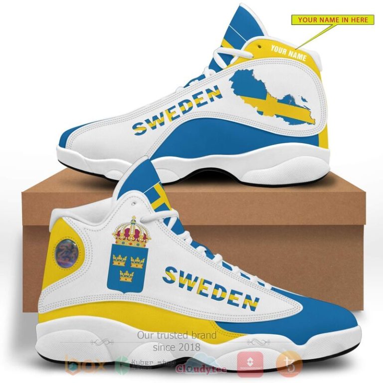 Sweden-Personalized-Blue-Air-Jordan-13-Shoes-2