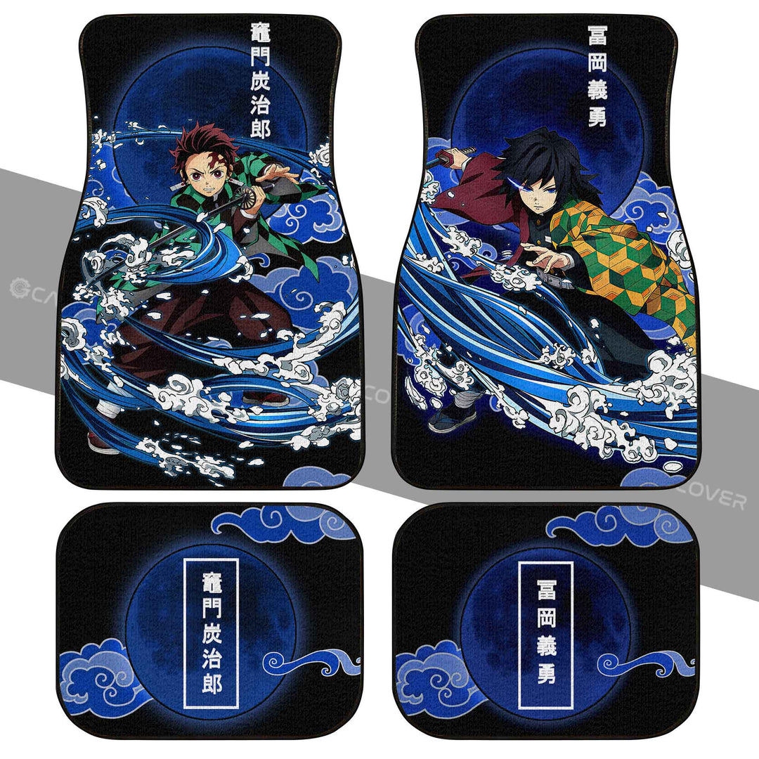 Tanjiro-And-Giyuu-Car-Floor-Mats-Custom-Anime-Demon-Slayer-Car-Interior-Accessories-1