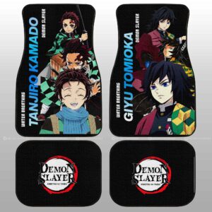 Tanjiro And Giyuu Car Floor Mats Custom Demon Slayer Anime Gifts Idea For Fans