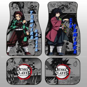Tanjiro And Giyuu Car Floor Mats Custom Demon Slayer Anime Mix Manga Gifts For Fans