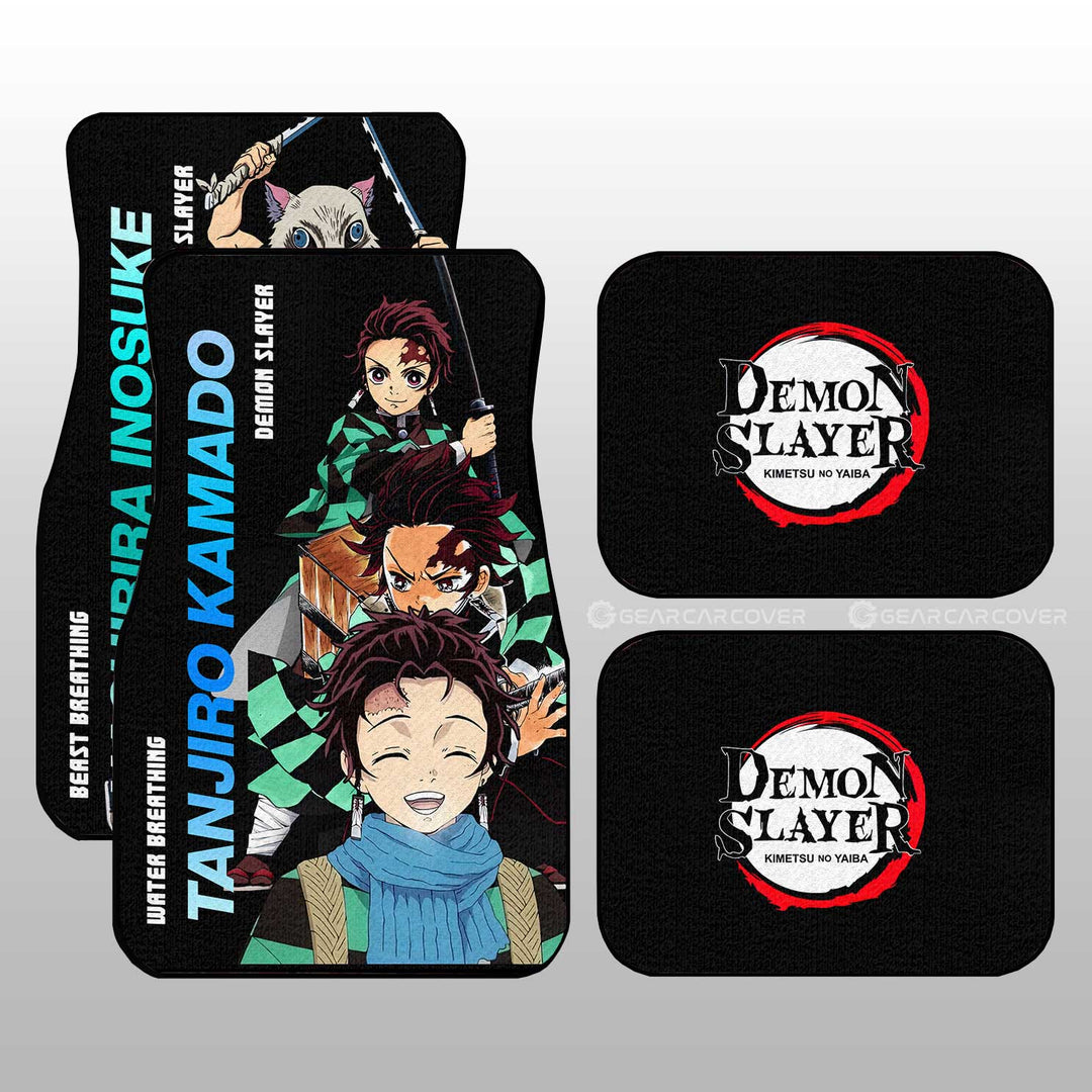 Tanjiro-And-Inosuke-Car-Floor-Mats-Custom-Demon-Slayer-Anime-Gifts-Idea-For-Fans-1