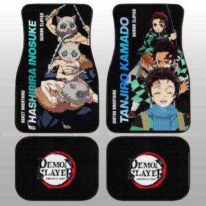 Tanjiro And Inosuke Car Floor Mats Custom Demon Slayer Anime Gifts Idea For Fans