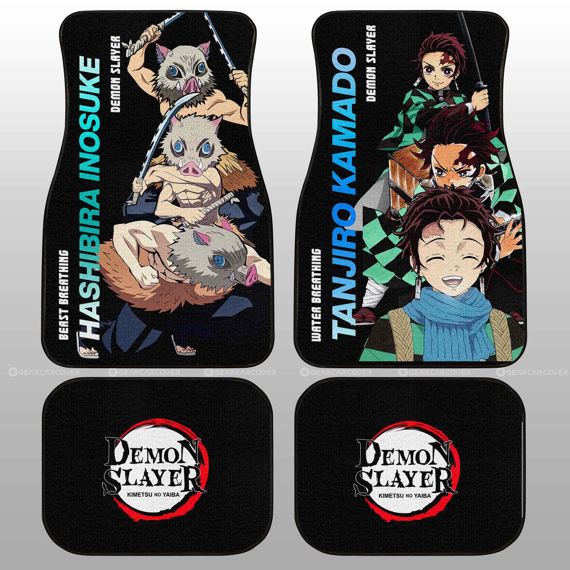 Tanjiro And Inosuke Car Floor Mats Custom Demon Slayer Anime Gifts Idea For Fans Tanjiro And Inosuke Car Floor Mats Custom Demon Slayer Anime Gifts Idea For Fans