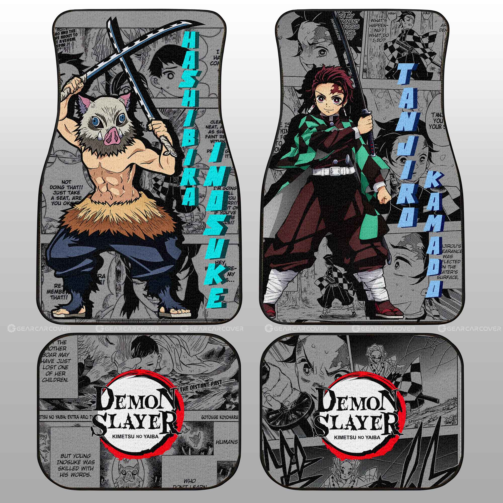 Tanjiro And Inosuke Car Floor Mats Custom Demon Slayer Anime Mix Manga Gifts For Fans Tanjiro And Inosuke Car Floor Mats Custom Demon Slayer Anime Mix Manga Gifts For Fans