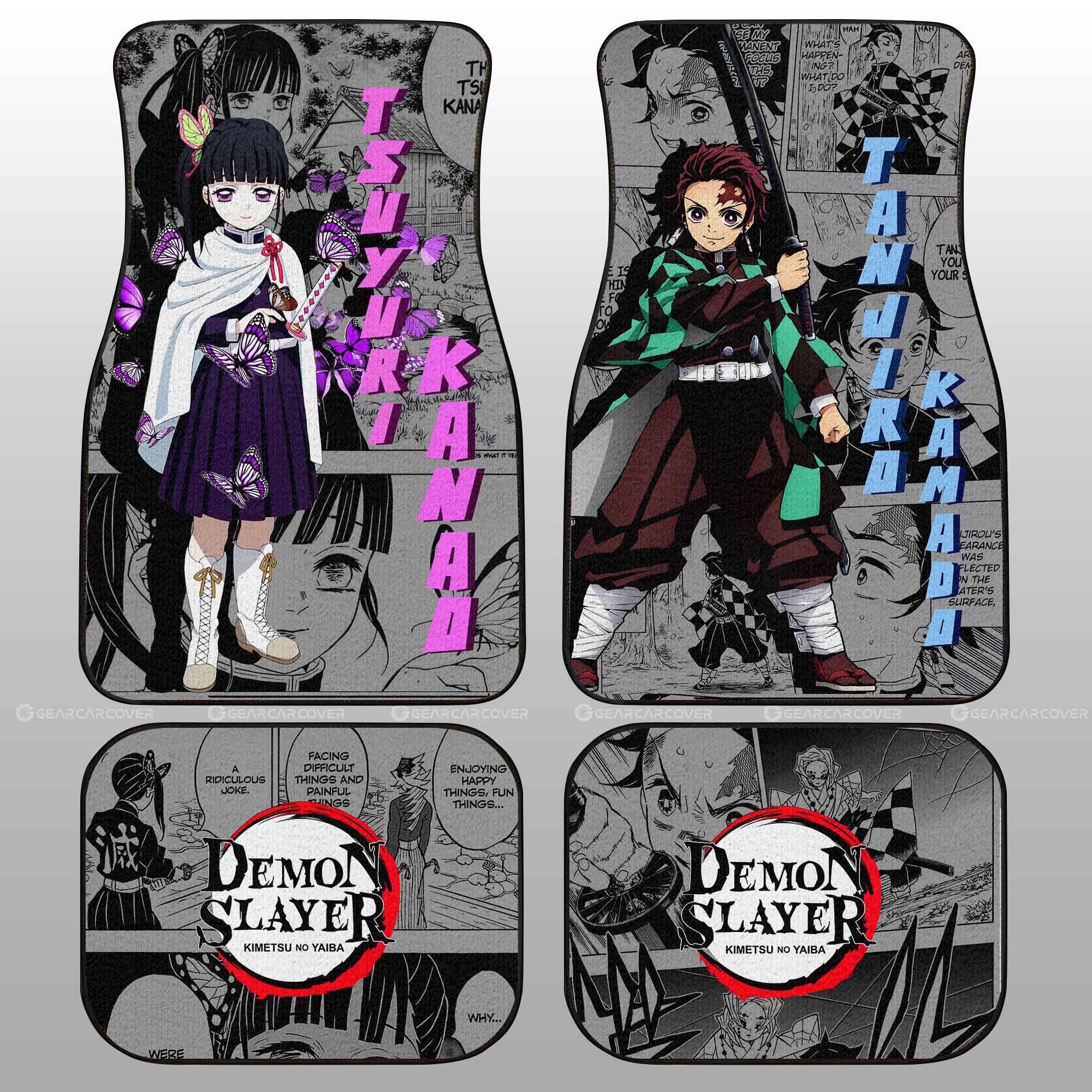 Tanjiro And Kanao Car Floor Mats Custom Demon Slayer Anime Mix Manga Gifts For Fans Tanjiro And Kanao Car Floor Mats Custom Demon Slayer Anime Mix Manga Gifts For Fans