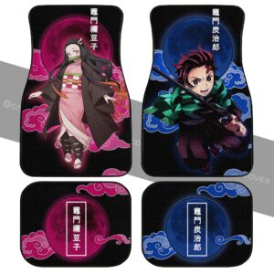 Tanjiro And Nezuko Car Floor Mats Custom Anime Demon Slayer Car Accessories