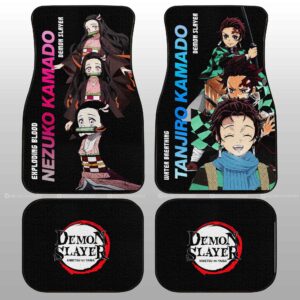 Tanjiro And Nezuko Car Floor Mats Custom Demon Slayer Anime Gifts Idea For Fans