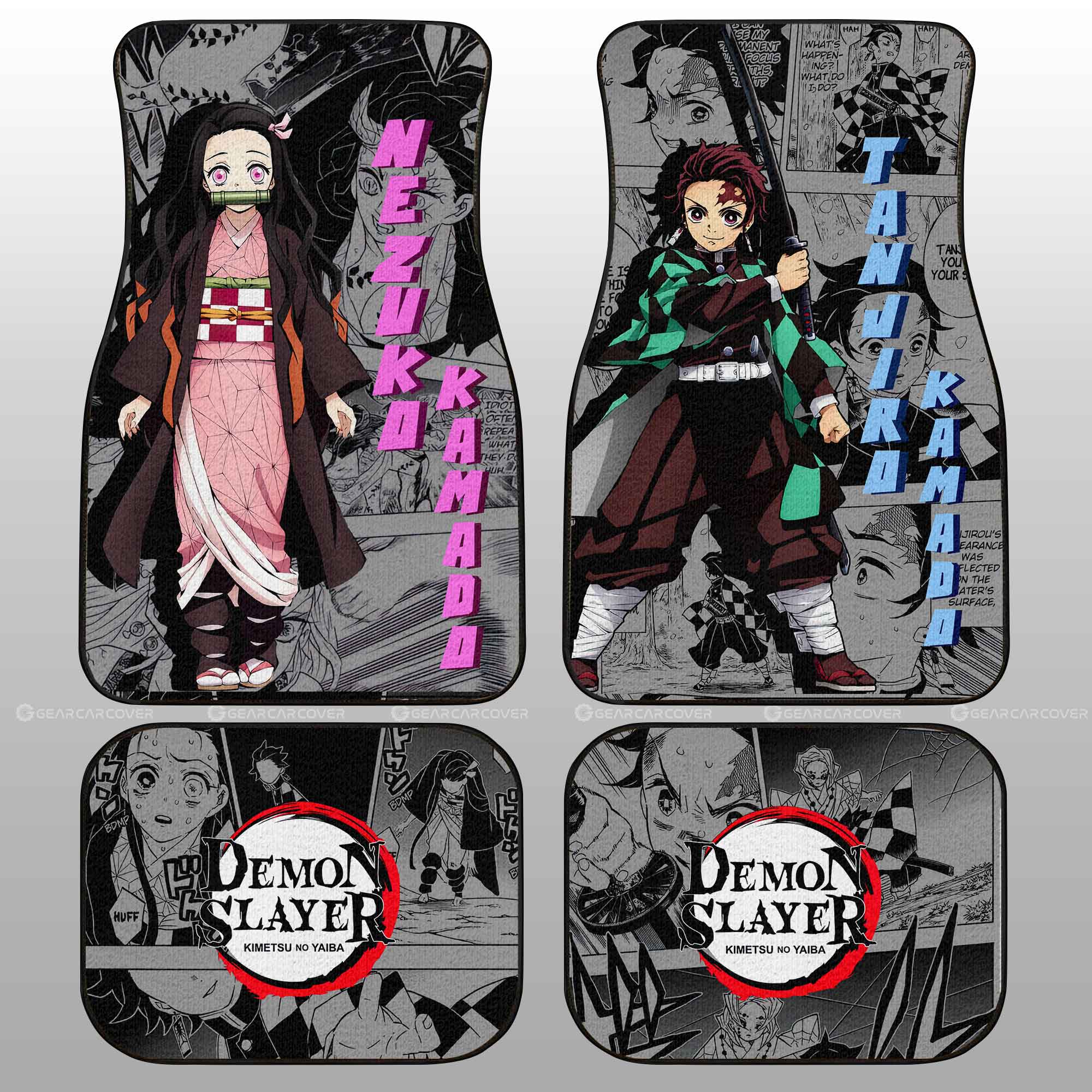 Tanjiro And Nezuko Car Floor Mats Custom Demon Slayer Anime Mix Manga Gifts For Fans Tanjiro And Nezuko Car Floor Mats Custom Demon Slayer Anime Mix Manga Gifts For Fans