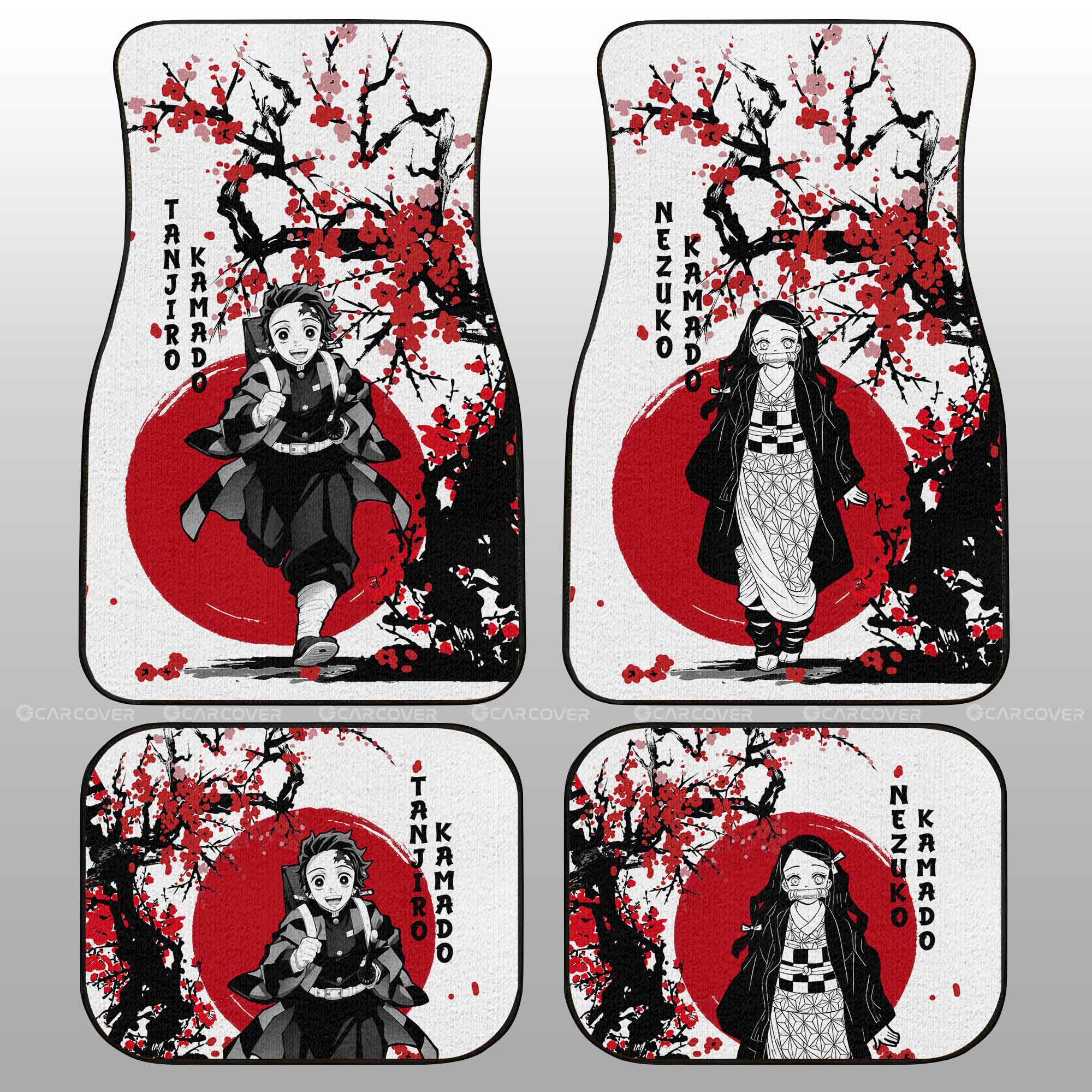 Tanjiro And Nezuko Car Floor Mats Custom Japan Style Demon Slayer Anime Car Interior Accessories Tanjiro And Nezuko Car Floor Mats Custom Japan Style Demon Slayer Anime Car Interior Accessories