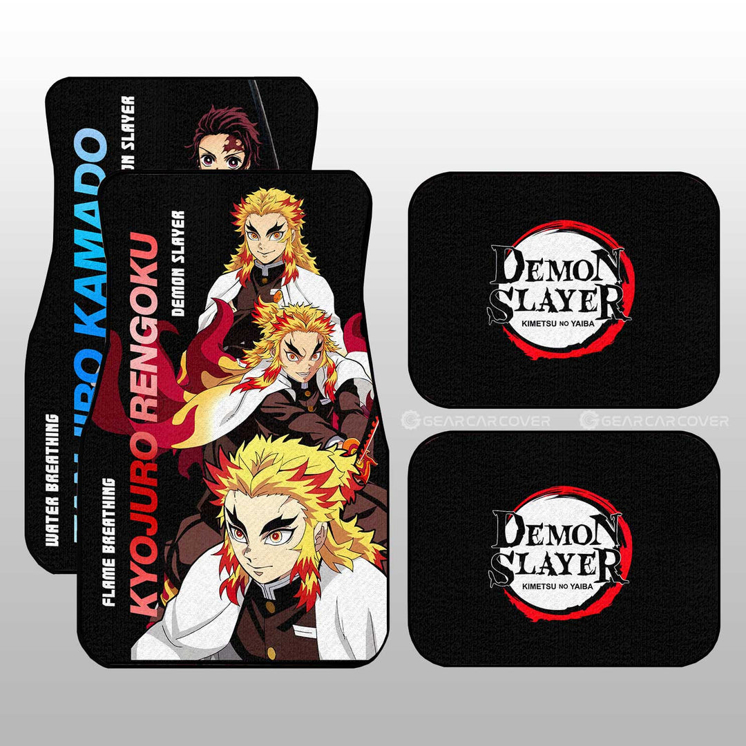 Tanjiro-And-Rengoku-Car-Floor-Mats-Custom-Demon-Slayer-Anime-Gifts-Idea-For-Fans-1