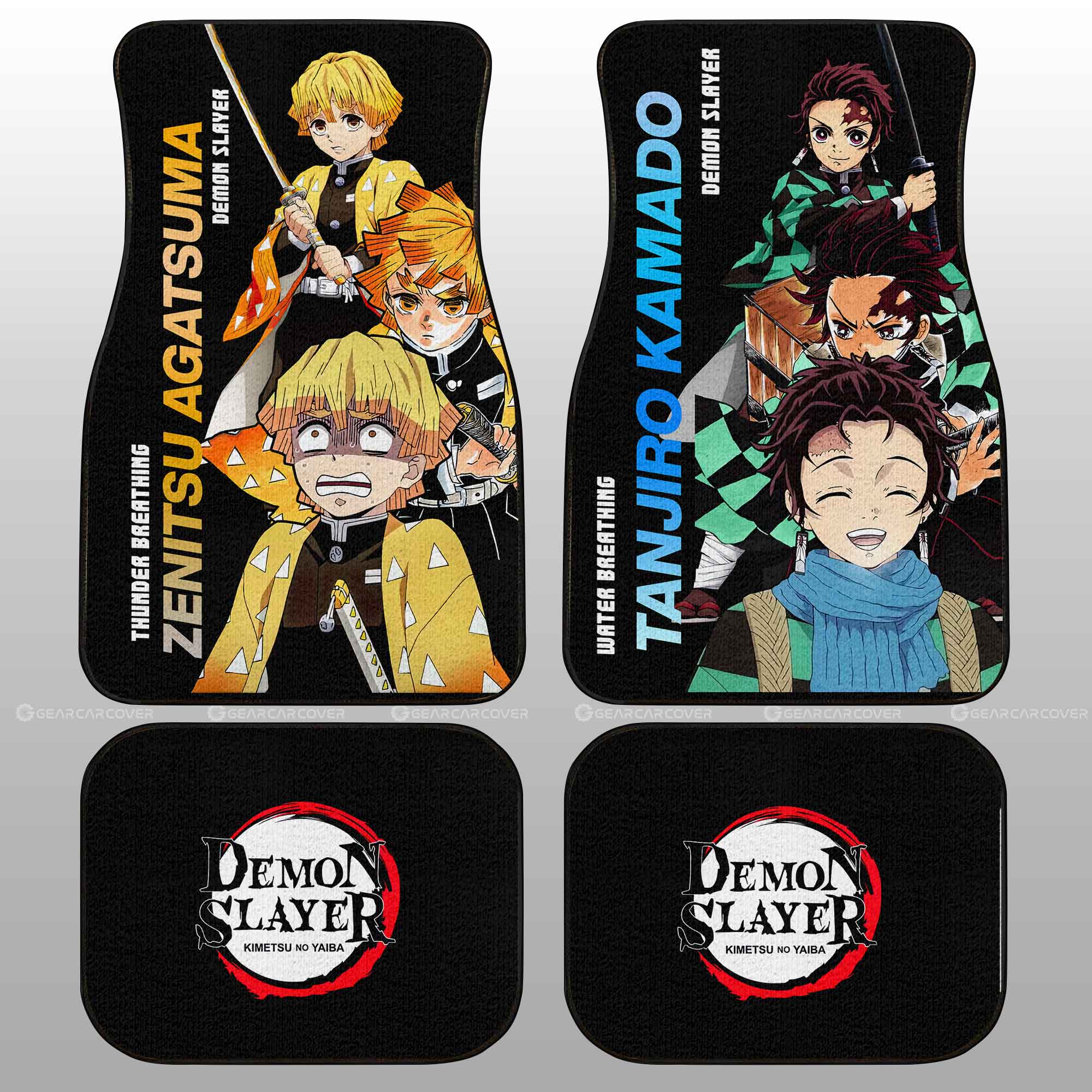 Tanjiro And Zenitsu Car Floor Mats Custom Demon Slayer Anime Gifts Idea For Fans Tanjiro And Zenitsu Car Floor Mats Custom Demon Slayer Anime Gifts Idea For Fans