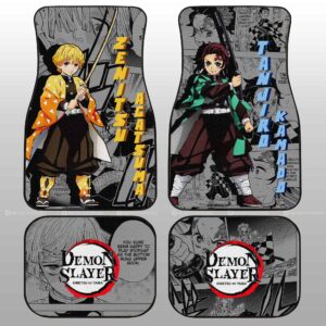 Tanjiro And Zenitsu Car Floor Mats Custom Demon Slayer Anime Mix Manga Gifts For Fans