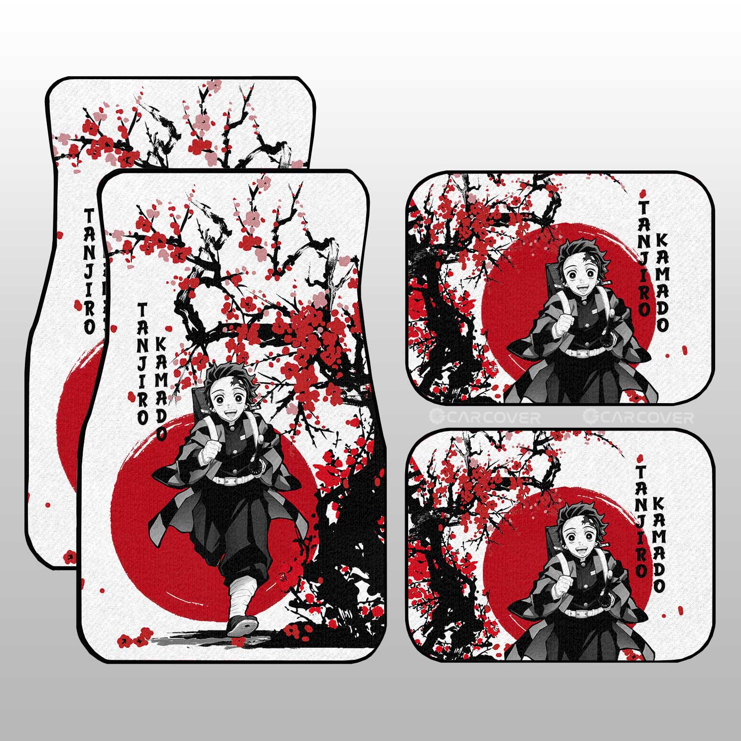 Tanjiro Car Floor Mats Custom Japan Style Anime Demon Slayer Car Accessories Tanjiro Car Floor Mats Custom Japan Style Anime Demon Slayer Car Accessories