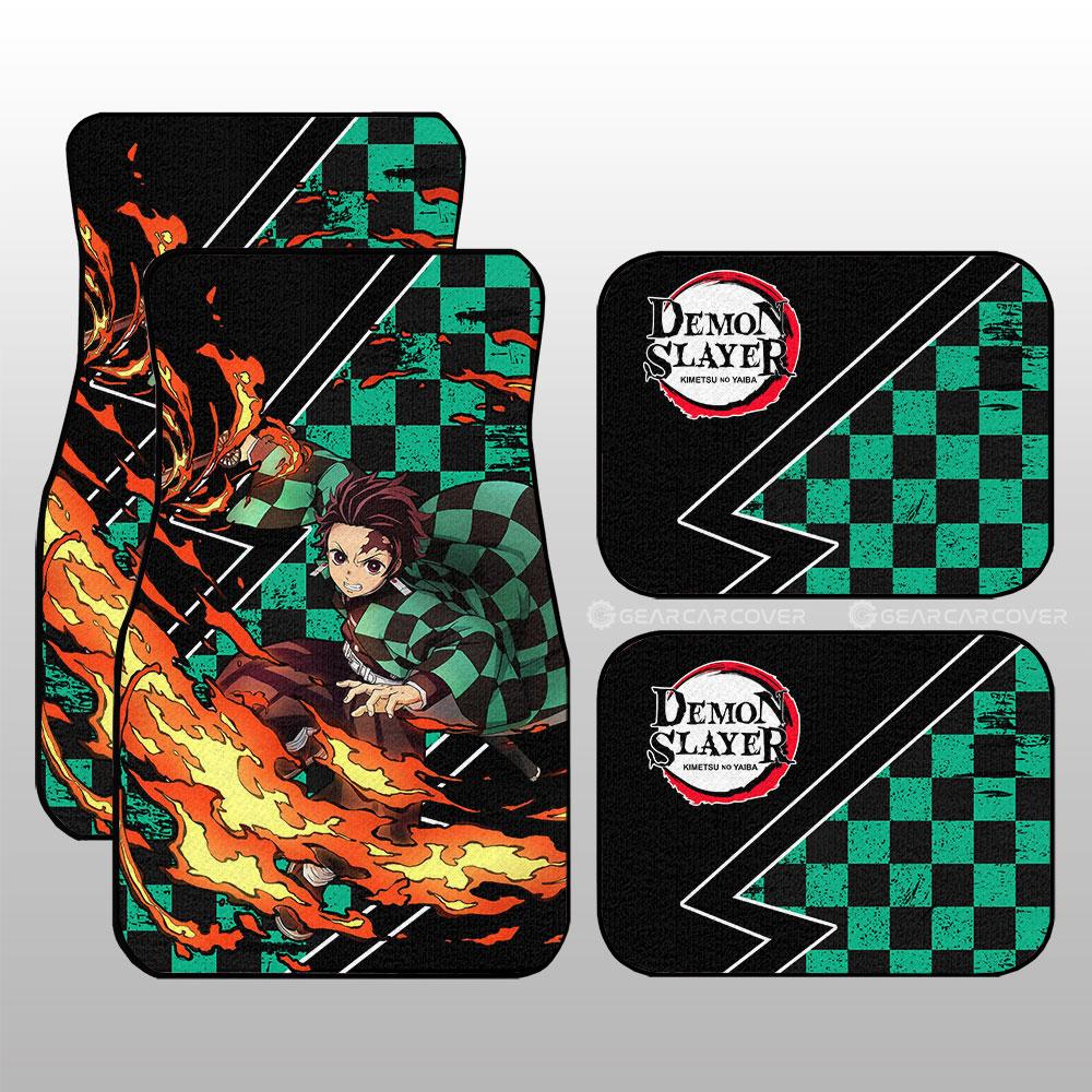 Tanjiro Car Floor Mats Custom Sun Breathing Skill Demon Slayer Anime Car Accessories Tanjiro Car Floor Mats Custom Sun Breathing Skill Demon Slayer Anime Car Accessories