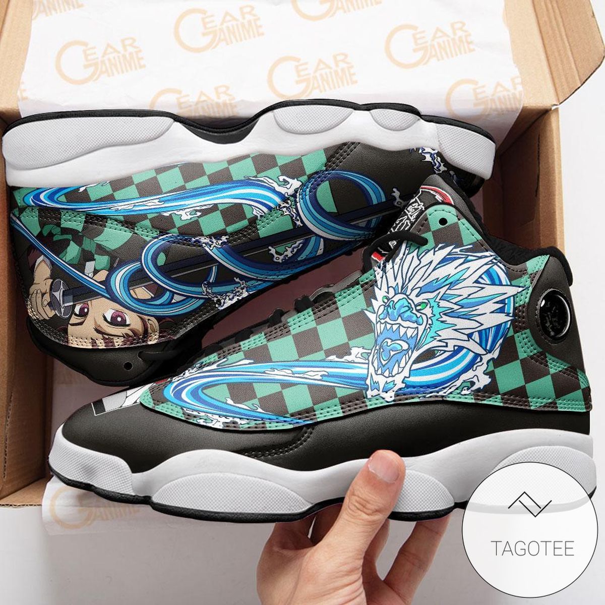 Tanjiro Jd13 Sneakers Custom Water Breathing Anime Demon Slayer Air Jordan 13 Shoes Tanjiro Jd13 Sneakers Custom Water Breathing Anime Demon Slayer Air Jordan 13 Shoes