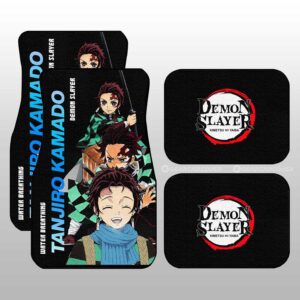 Tanjiro Kamado Car Floor Mats Custom Demon Slayer Anime Gifts Idea For Fans