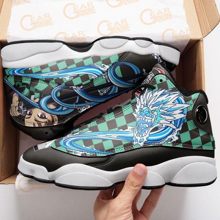 Tanjiro-Water-Breathing-Anime-Demon-Slayer-Air-Jordan-13-Shoes-1