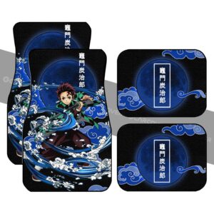Tanjiro Water Breathing Skill Car Floor Mats Custom Demon Slayer Anime Car Accessories