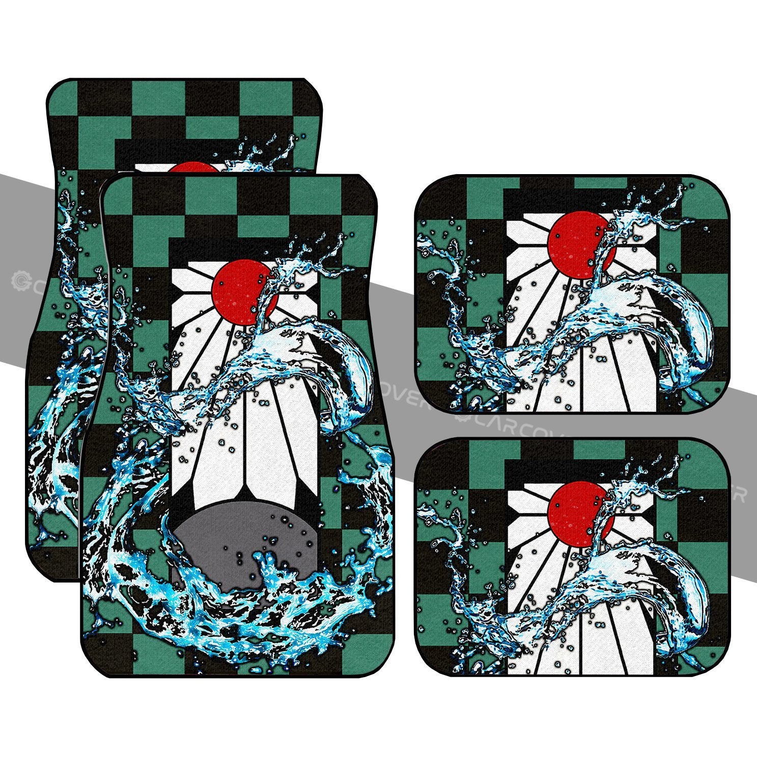 Tanjiro Water Car Floor Mats Custom Earing Demon Slayer Anime Car Accessories Tanjiro Water Car Floor Mats Custom Earing Demon Slayer Anime Car Accessories
