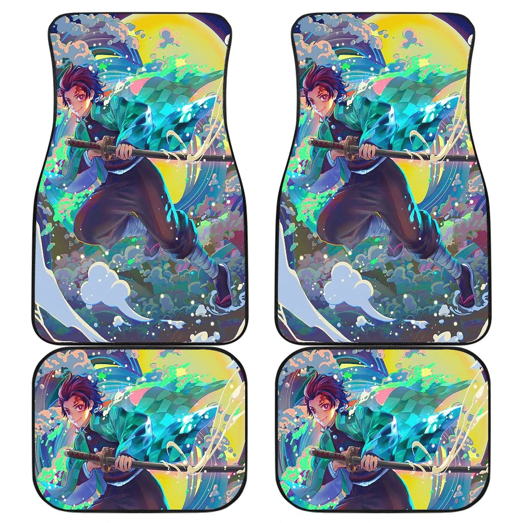 Tanjiro Wave Yellow Full Moon Demon Slayer Car Floor Mats UBC032911 Tanjiro Wave Yellow Full Moon Demon Slayer Car Floor Mats UBC032911