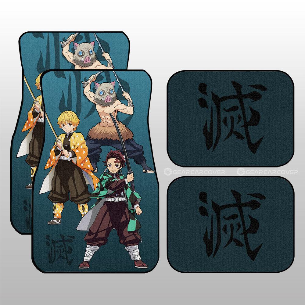 Tanjiro Zenitsu Inosuke Car Floor Mats Custom Demon Slayer Anime Car Accessories Tanjiro Zenitsu Inosuke Car Floor Mats Custom Demon Slayer Anime Car Accessories
