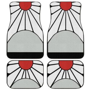 Tanjiro’s Hanafuda Earrings Car Floor Mats Custom Demon Slayer Car Accessories