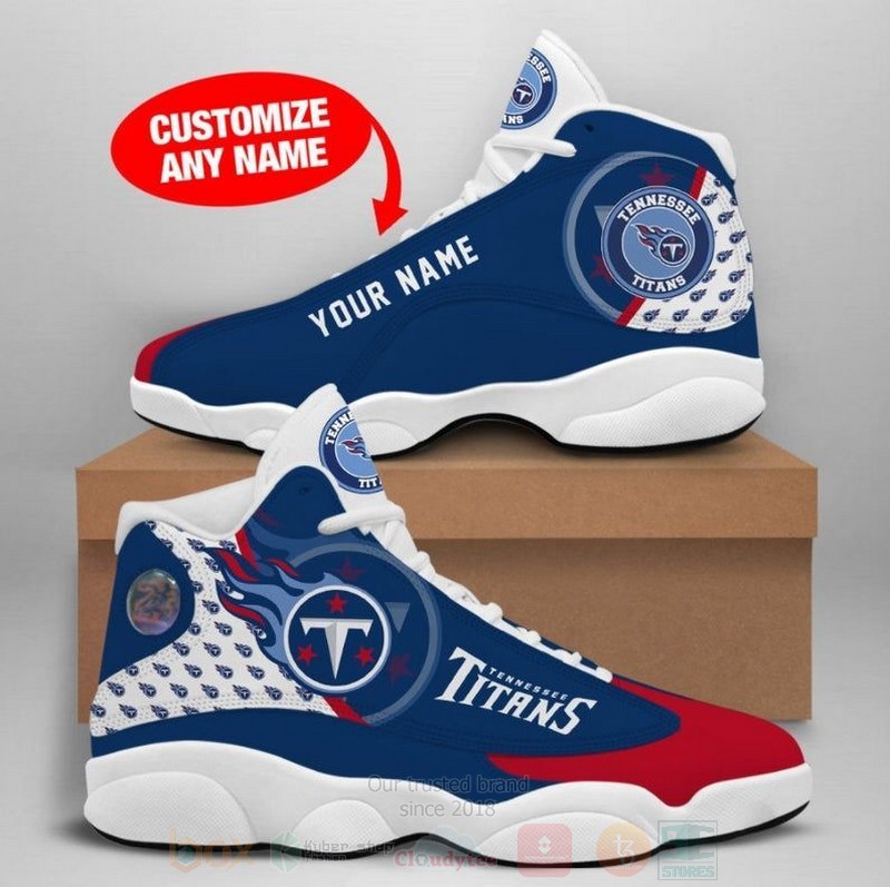 Tennessee Titans Nfl Custom Name Air Jordan 13 Shoes 2 Tennessee Titans Nfl Custom Name Air Jordan 13 Shoes 2