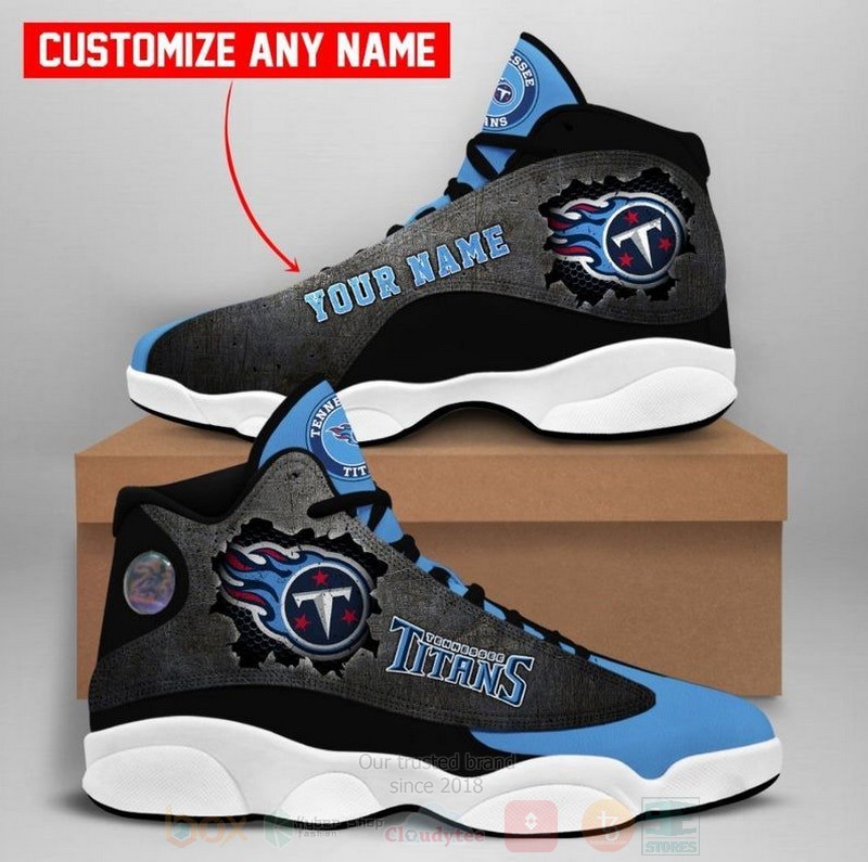 Tennessee Titans Nfl Custom Name Air Jordan 13 Shoes 3 Tennessee Titans Nfl Custom Name Air Jordan 13 Shoes 3