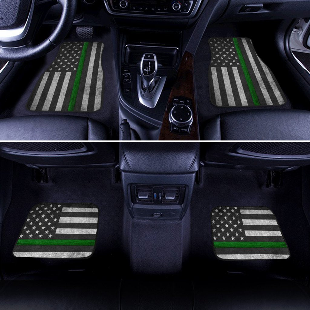 Thin Green Line US Flag Car Floor Mats Custom Support Border Patrol Car Accessories Thin Green Line US Flag Car Floor Mats Custom Support Border Patrol Car Accessories