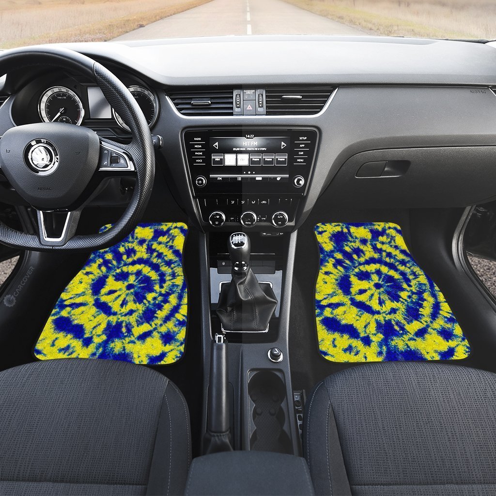 Tie-Dye-Car-Floor-Mats-Custom-Blue-and-Yellow-Hippie-Car-Accessories-2