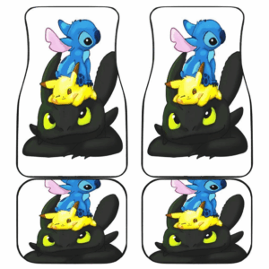Toothless Pikachu Stitch Funny Draw Custom Car Floor Mats 191102
