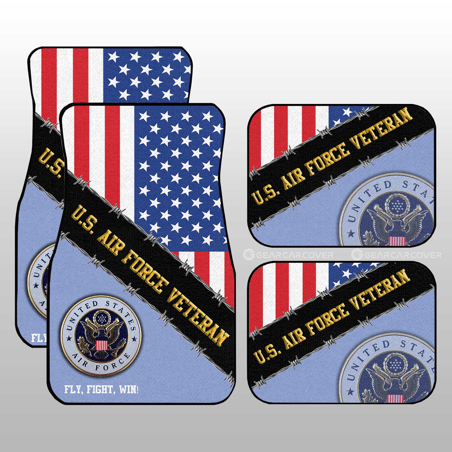 U.S. Air Force Veterans Car Floor Mats Custom United States Military Car Accessories U.S. Air Force Veterans Car Floor Mats Custom United States Military Car Accessories