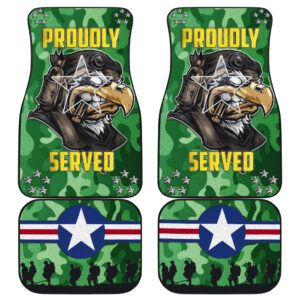 US Independence Day Proudly Served US Army Soldier Silhouette Car Floor Mats
