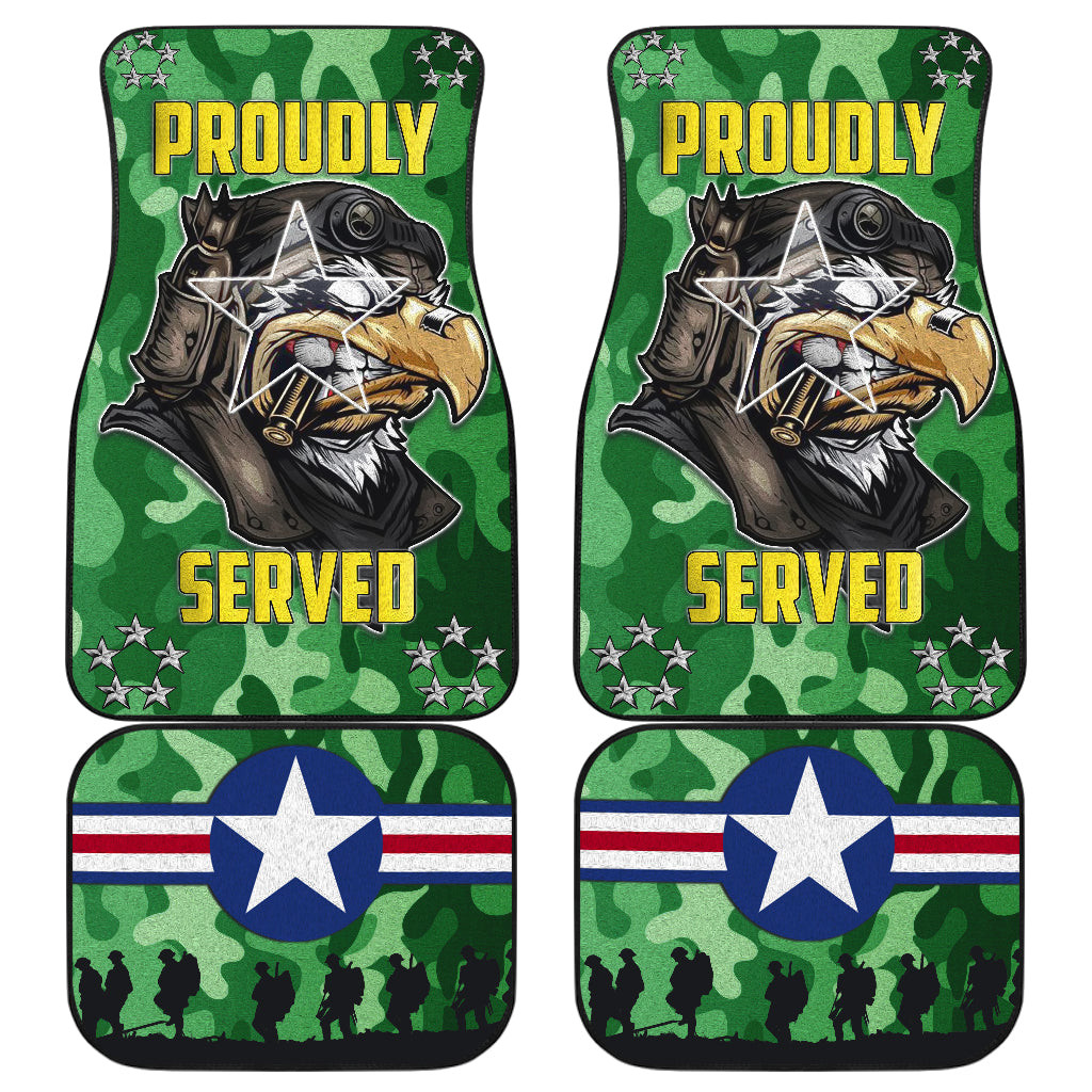 US Independence Day Proudly Served US Army Soldier Silhouette Car Floor Mats US Independence Day Proudly Served US Army Soldier Silhouette Car Floor Mats
