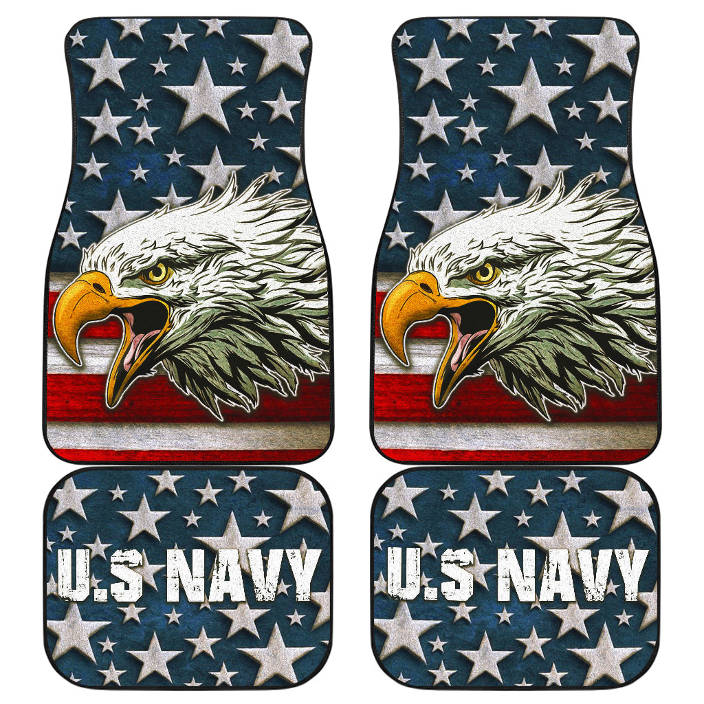 US Independence Day U.S Navy Eagle On American Flag Car Floor Mats US Independence Day U.S Navy Eagle On American Flag Car Floor Mats