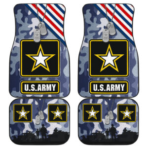 US Independence Day US Army Silhouette Star Tags Car Floor Mats