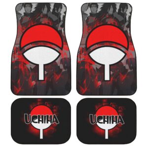 Uchiha Symbol Car Floor Mats Custom Anime Naruto Car Accessories