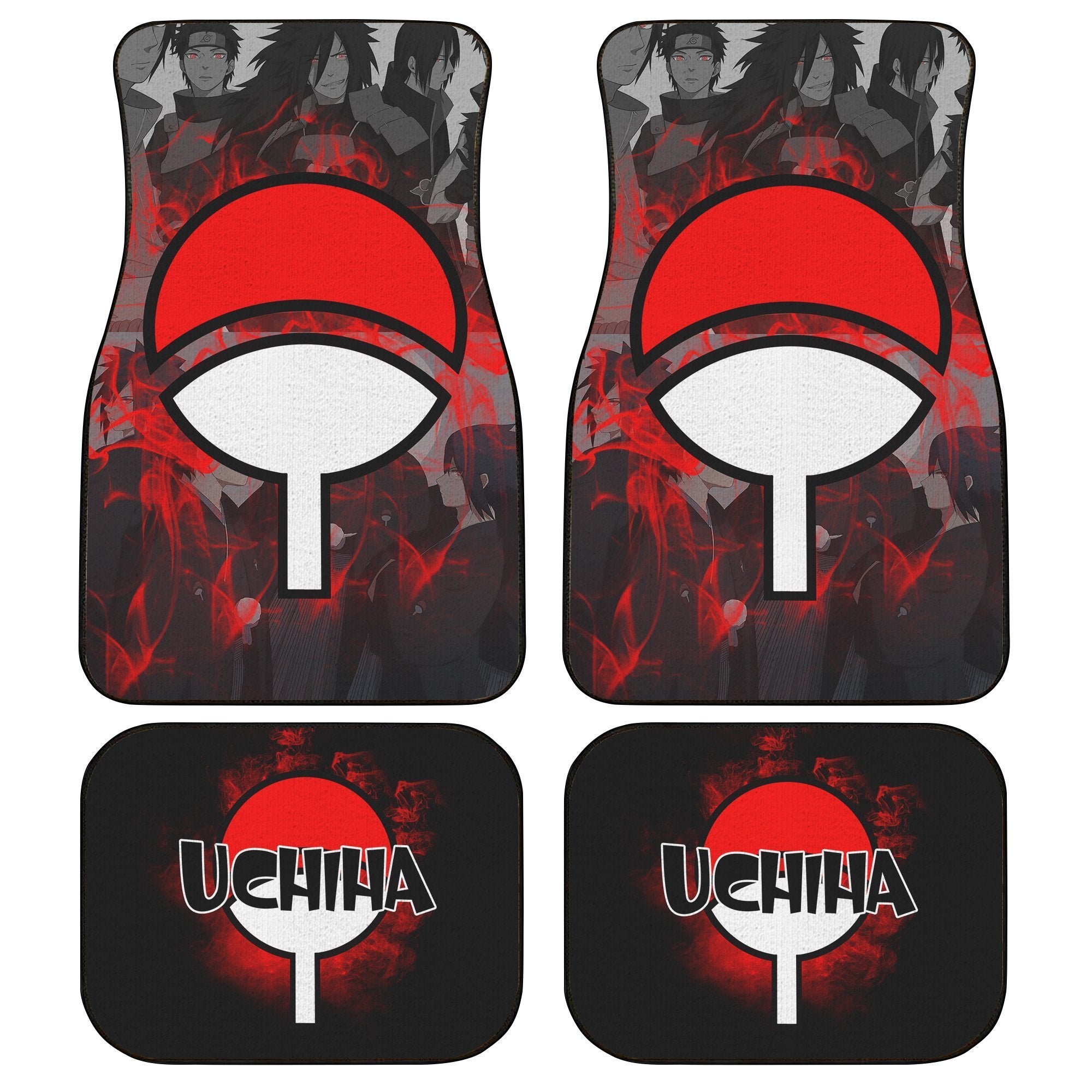 Uchiha Symbol Car Floor Mats Custom Anime Naruto Car Accessories Uchiha Symbol Car Floor Mats Custom Anime Naruto Car Accessories