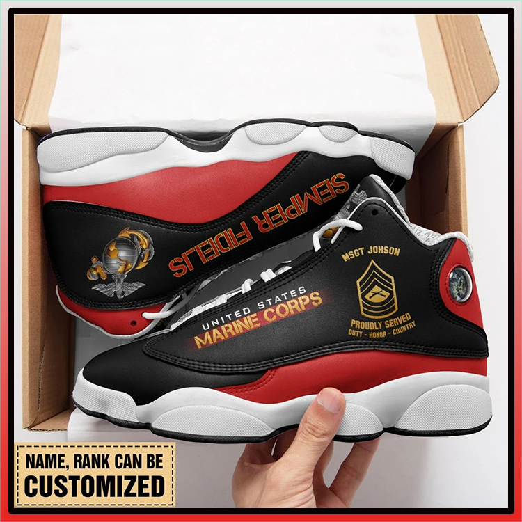 United-States-Marine-Corps-Semper-Fidelis-Custom-Name-And-Rank-Air-Jordan-13-Shoes-3