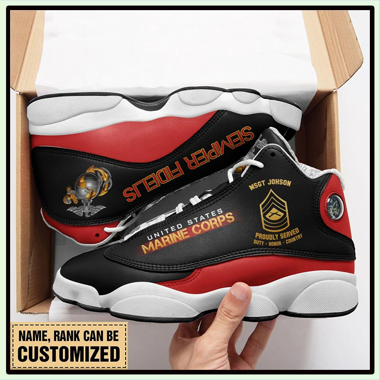 United-States-Marine-Corps-Semper-Fidelis-Custom-Name-And-Rank-Air-Jordan-13-Shoes-4