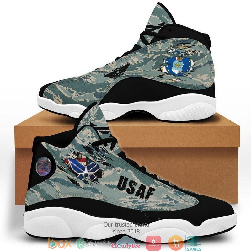 Us Air Force Camo Big Logo Air Jordan 13 Sneaker Shoes Us Air Force Camo Big Logo Air Jordan 13 Sneaker Shoes