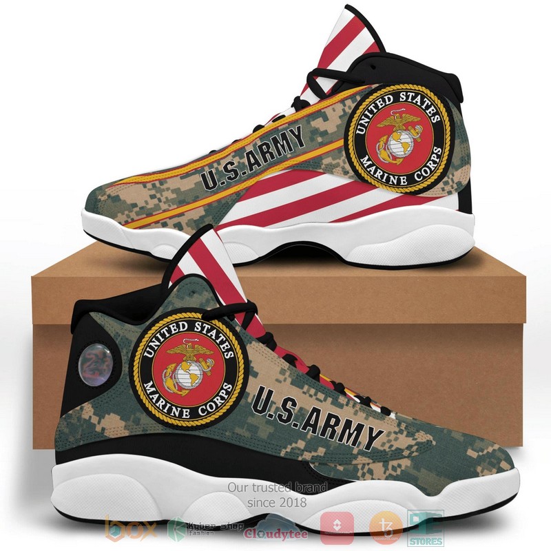 Us Army United States Marine Corps Green Camo Air Jordan 13 Shoes Us Army United States Marine Corps Green Camo Air Jordan 13 Shoes