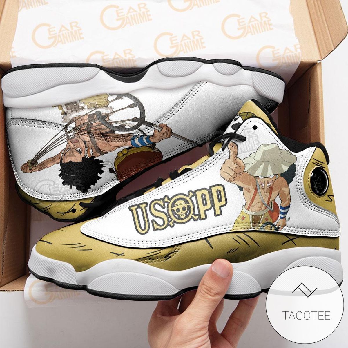 Usopp Sneakers Custom Anime One Piece Air Jordan 13 Shoes Usopp Sneakers Custom Anime One Piece Air Jordan 13 Shoes
