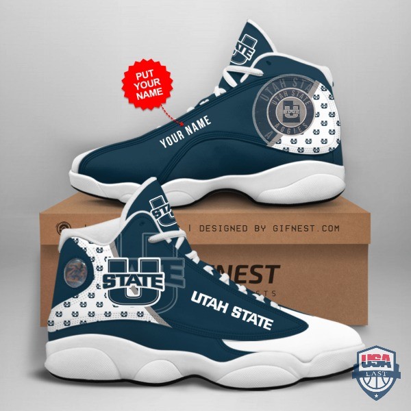 Utah State Aggies Air Jordan 13 Custom Name Personalized Shoes Utah State Aggies Air Jordan 13 Custom Name Personalized Shoes