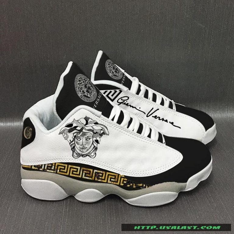 Versace-Black-And-White-Air-Jordan-13-Shoes-1