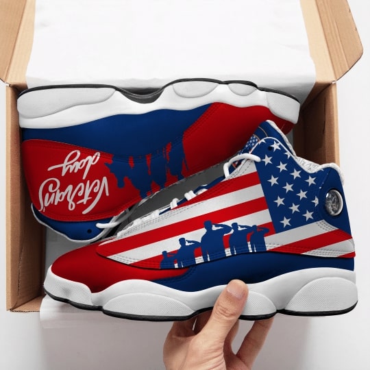 Veterans Day American Flag All Over Printed Air Jordan 13 Sneakers Veterans Day American Flag All Over Printed Air Jordan 13 Sneakers